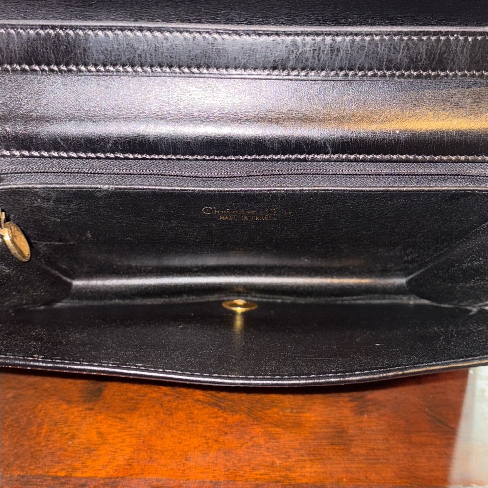 DIOR Vintage Black Leather Flap Crossbody Bag - Picture 12 of 17